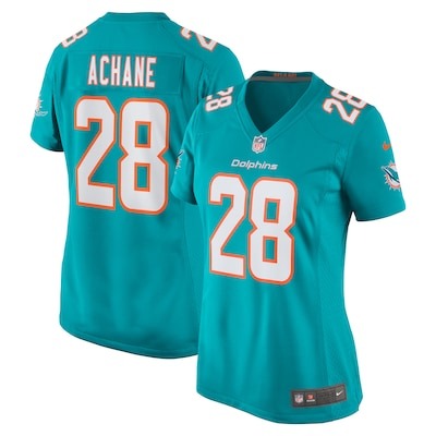 Women's Miami Dolphins #28 De'Von Achane Aqua Nike Player Stitched Vapor Untouchable Limited Jersey