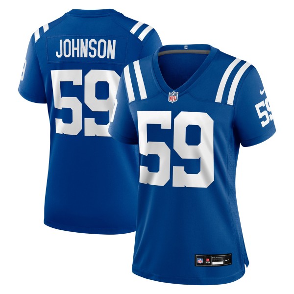 Women's Indianapolis Colts #59 Buddy Johnson Nike Royal Team Stitched Game Jersey