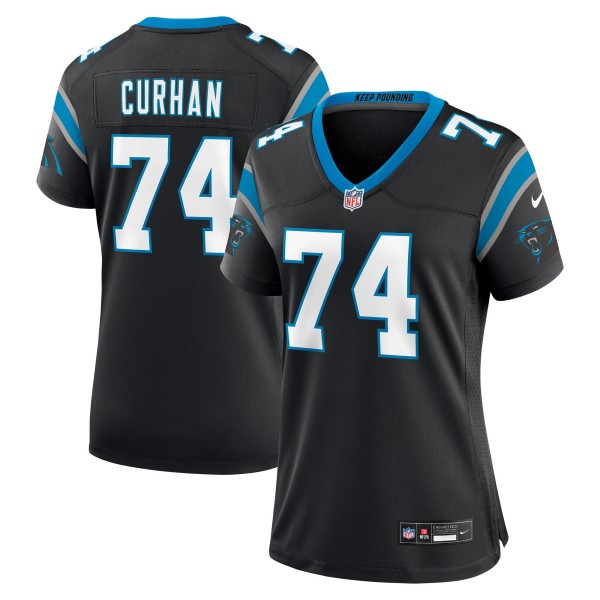 Women's Carolina Panthers #74 Jake Curhan Nike Black Team Stitched Game Jersey