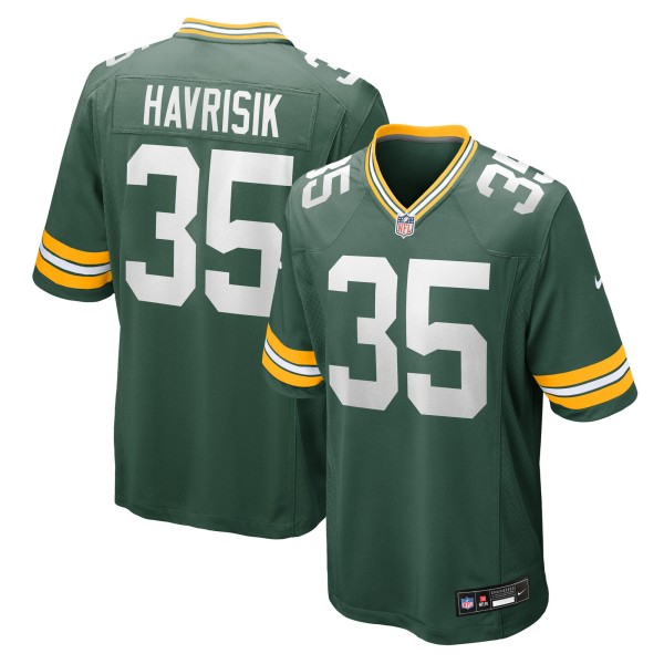 Men's Green Bay Packers #35 Lucas Havrisik Nike Green Team Stitched Game Jersey