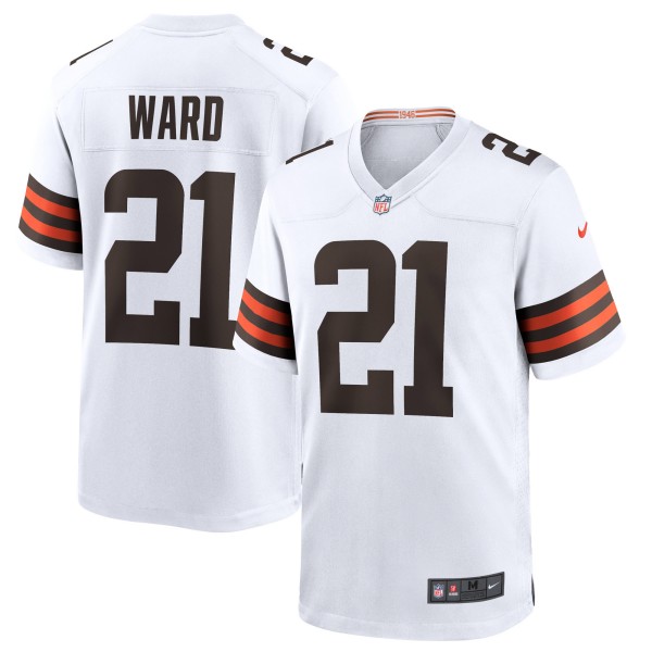 Men's Cleveland Browns #21 Denzel Ward Nike White Stitched Game Jersey