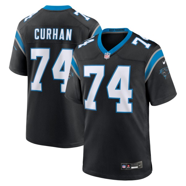 Men's Carolina Panthers #74 Jake Curhan Nike Black Team Stitched Game Jersey