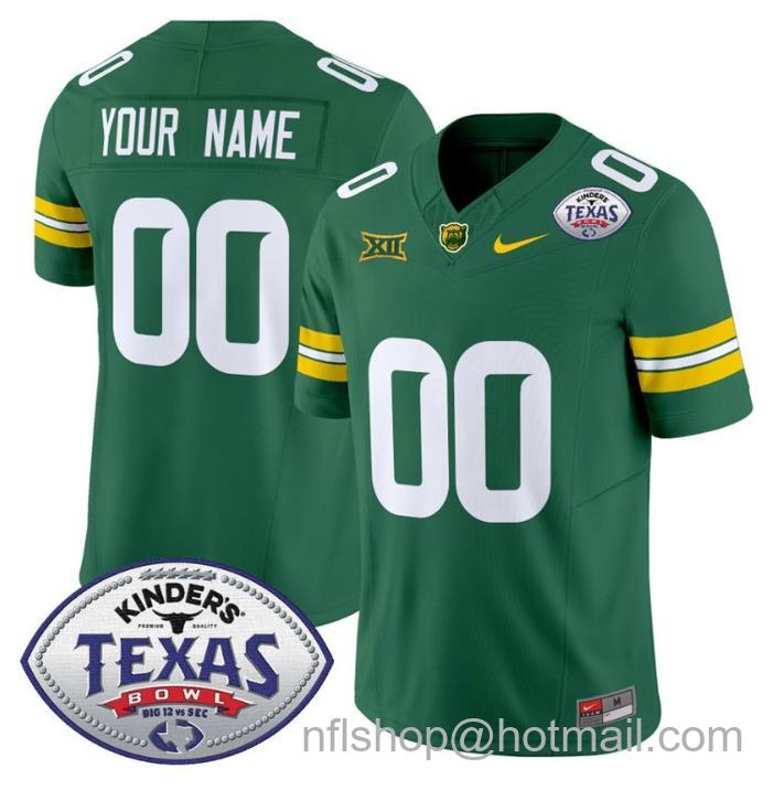 Nike Baylor Bears 2024 Texas Bowl Patch FUSE Limited Football Stitched Custom Jersey Green