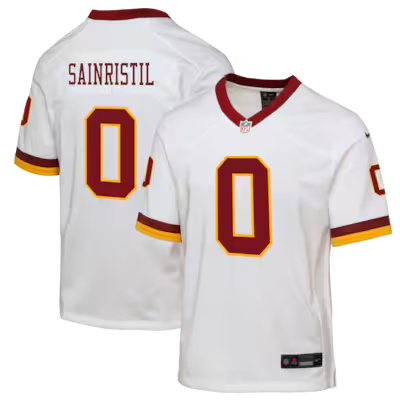 Youth Washington Commanders #0 Mike Sainristil White Alternate 2 Nike Stitched Game Jersey