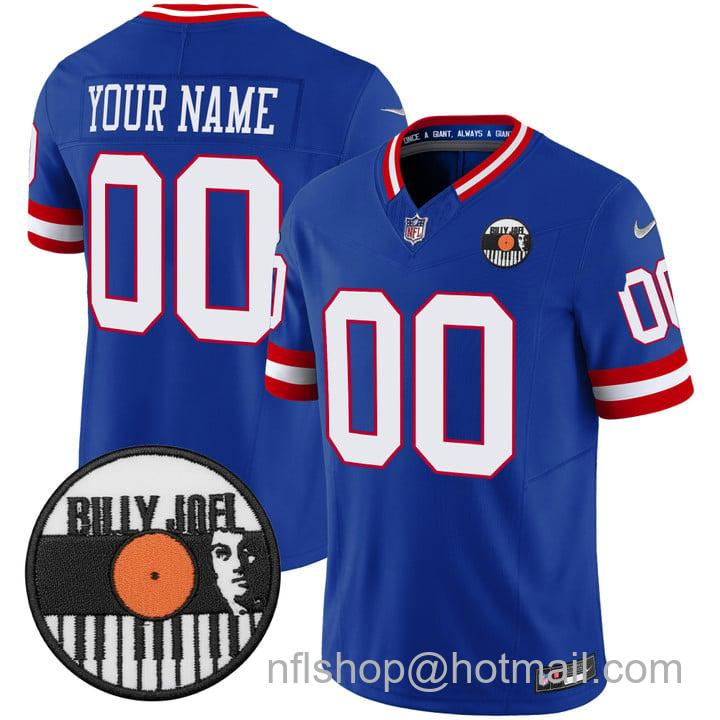 Men's Billy Joel × New York Giants Custom Royal F.U.S.E. Vapor Limited stitched throwback Jersey