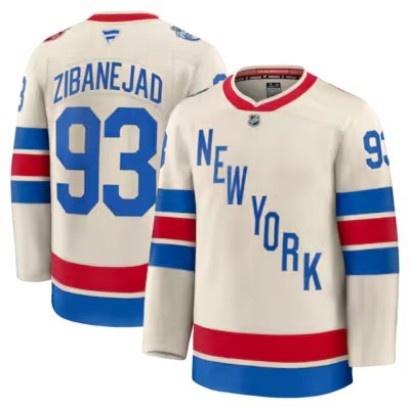 Men's New York Rangers #93 Mika Zibanejad Beige 2026 Winter Classic Premium Stitched Jersey
