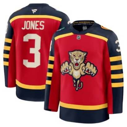Men's Florida Panthers #3 Seth Jones Red 2026 Winter Classic Premium Stitched Jersey