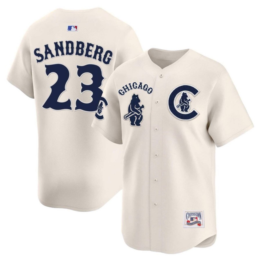 Men’s Chicago Cubs #23 Ryne Sandberg Cream Special Vapor Premier Limited Stitched Baseball Jersey