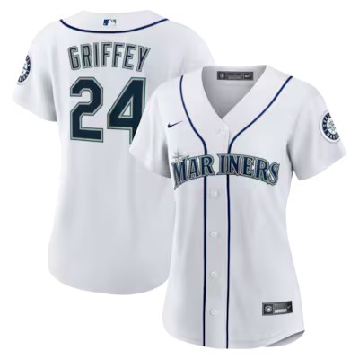 Women's Seattle Mariners #22 Ken Griffey Jr. White Home 2025 Nike Replica Stitched Jersey