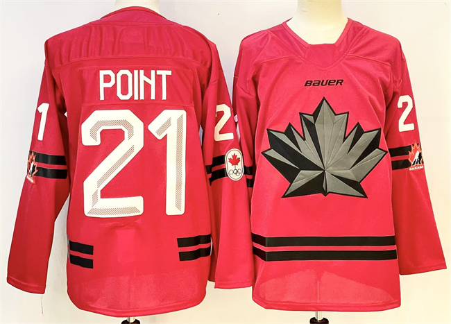 Men's Canada Hockey #21 Brayden Point Red Stitched Jersey