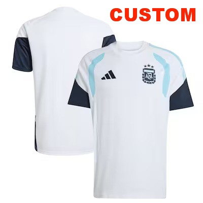Men's Argentina National Team Custom White adidas FIFA x World Cup 2026 Tiro Away Training Replica Jersey
