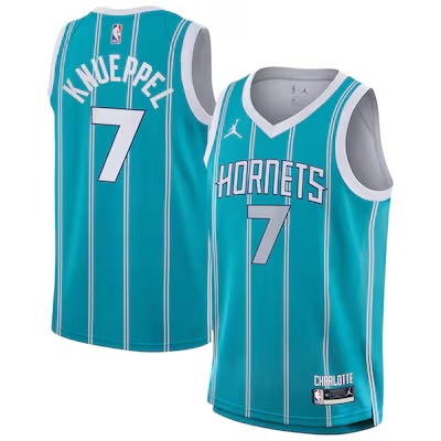 Youth Charlotte Hornets #7 Kon Knueppel Teal Icon Edition Stitched Jersey