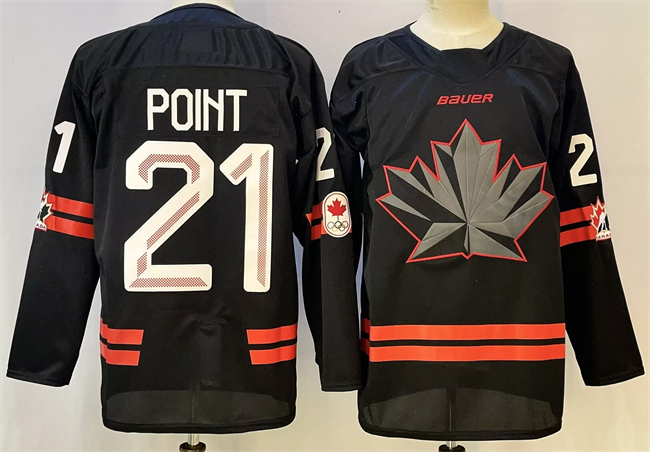 Men's Canada Hockey #21 Brayden Point Black Stitched Jersey