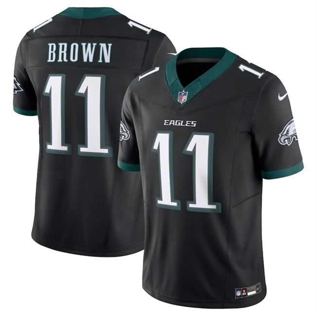 Men's Philadelphia Eagles #11 A.J. Brown Black 2024 New F.U.S.E. Vapor Untouchable Limited Stitched Football Jersey