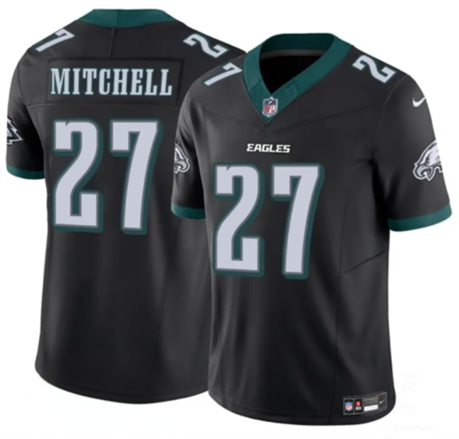 Men's Philadelphia Eagles #27 Quinyon Mitchell Black 2024 New F.U.S.E. Vapor Untouchable Limited Stitched Football Jersey