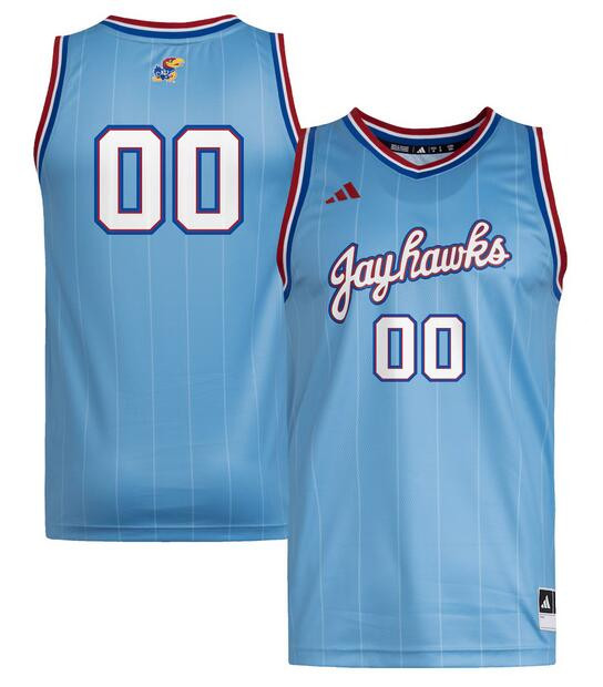 Men's Kansas Jayhawks Custom Light Blue Stitched Basketball Jersey