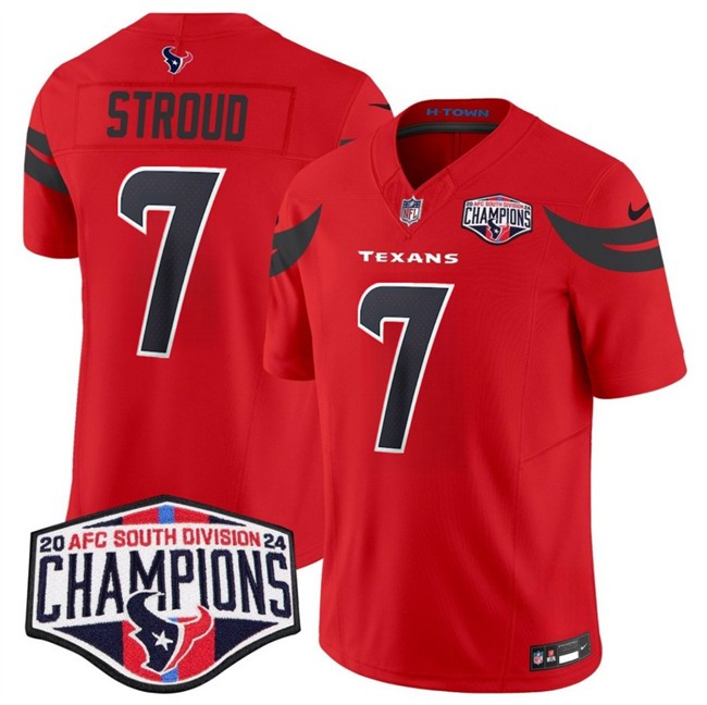 Gender's Houston Texans Active Player Custom Red F.U.S.E. 2024 AFC South Division Champions Vapor Limited Stitched Football Jersey