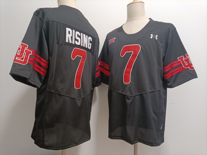 Men's Utah Utes #7 Cameron Rising Black Under Armour Stitched NCAA Football Jersey