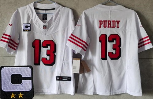 Youth San Francisco 49ers #13 Brock Purdy Limited White Throwback C Patch FUSE Vapor Jersey