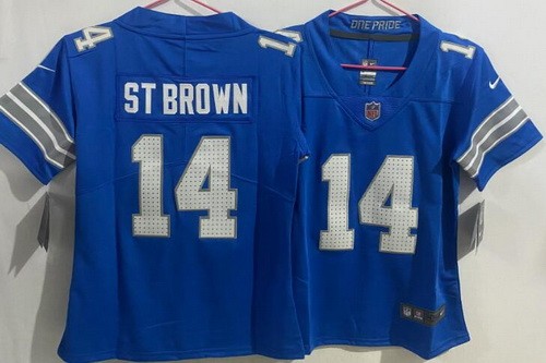 Youth Detroit Lions #14 Amon Ra St Brown Limited Blue Vapor Jersey