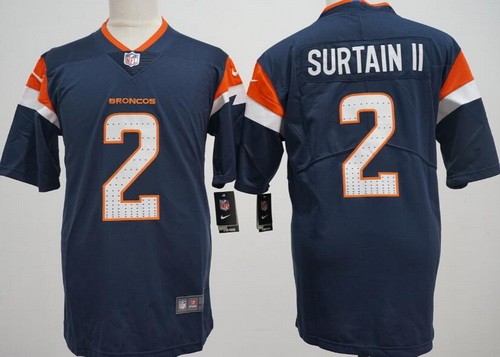 Youth Denver Broncos #2 Patrick Surtain II Limited Blue Vapor Jersey