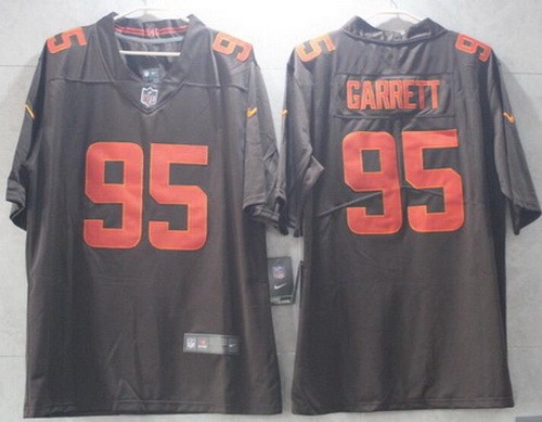 Youth Cleveland Browns #95 Myles Garrett Limited Brown Alternate Vapor Jersey