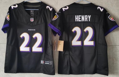 Youth Baltimore Ravens #22 Derrick Henry Limited Black FUSE Vapor Jersey