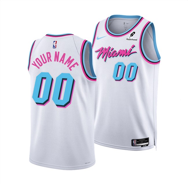 Gender's Miami Heat Active Player Custom White 2024-25 City Edition Stitched Basketball Jersey