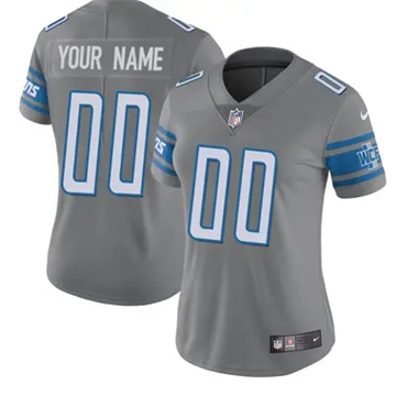 Women's Detroit Lions Active Player Custom Vapor Limited Color Rush Grey Stitched NFL Jersey