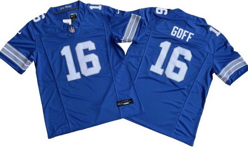 Men's Detroit Lions #16 Jared Goff Limited Blue FUSE Vapor Jersey