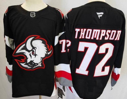 Men's Buffalo Sabres #72 Tage Thompson Black Authentic Jersey