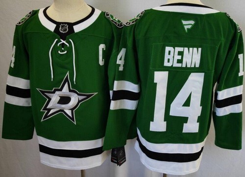 Men's Dallas Stars #14 Jamie Benn Green Authentic Jersey