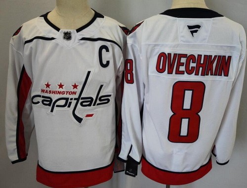 Men's Washington Capitals #8 Alex Ovechkin White Authentic Jersey