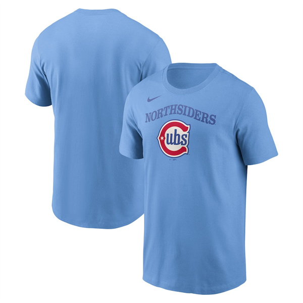 Men's Chicago Cubs Baby Blue Alternate Wordmark T-Shirts