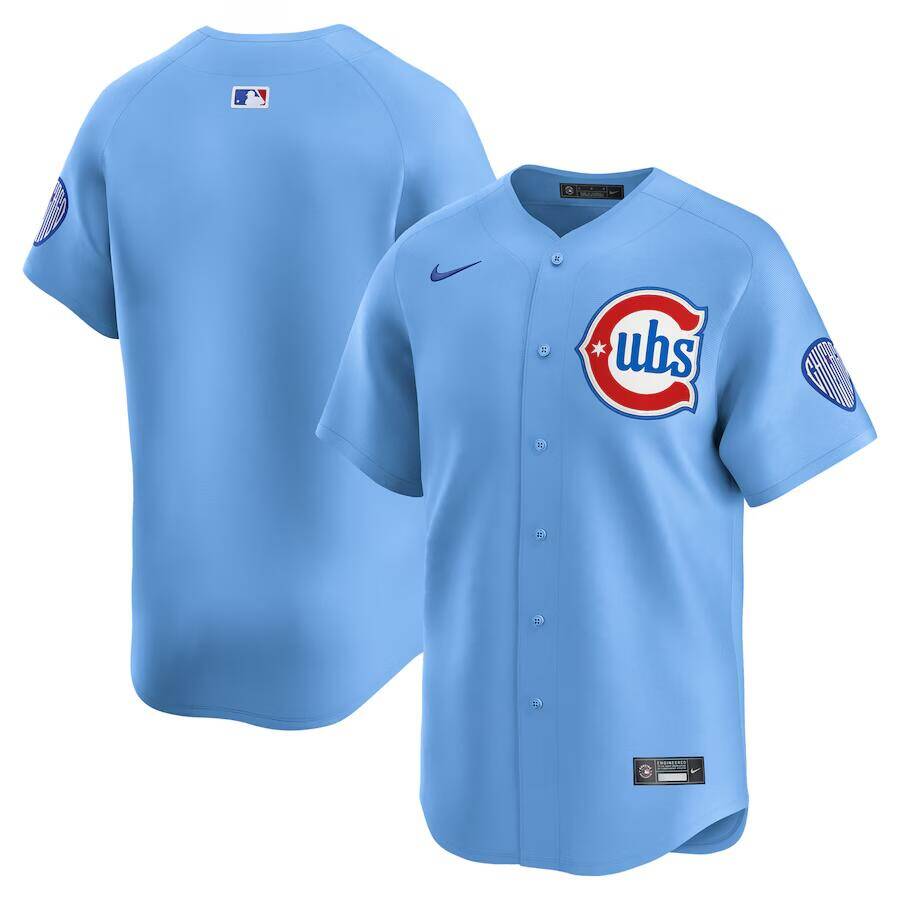 Men's Chicago Cubs Blank Baby Blue 2nd Alternate Limited Stitched Baseball Jersey