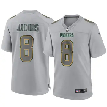 Men's Green Bay Packers #8 Josh Jacobs Atmosphere Fashion Limited Gray NFL Stitched Jersey