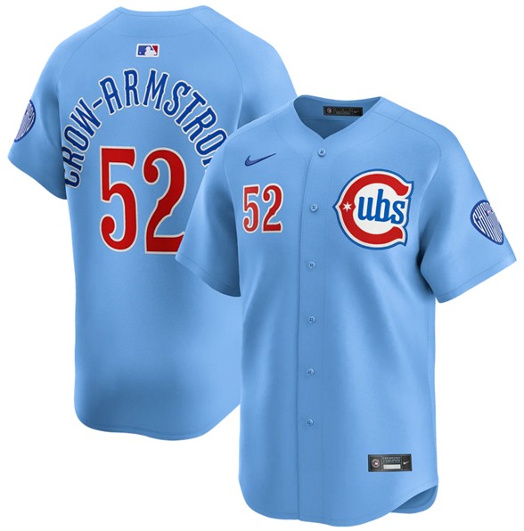 Men's Chicago Cubs #52 Pete Crow-Armstrong 2024-25 Blue 2nd Alternate Limited Stitched Baseball Jersey