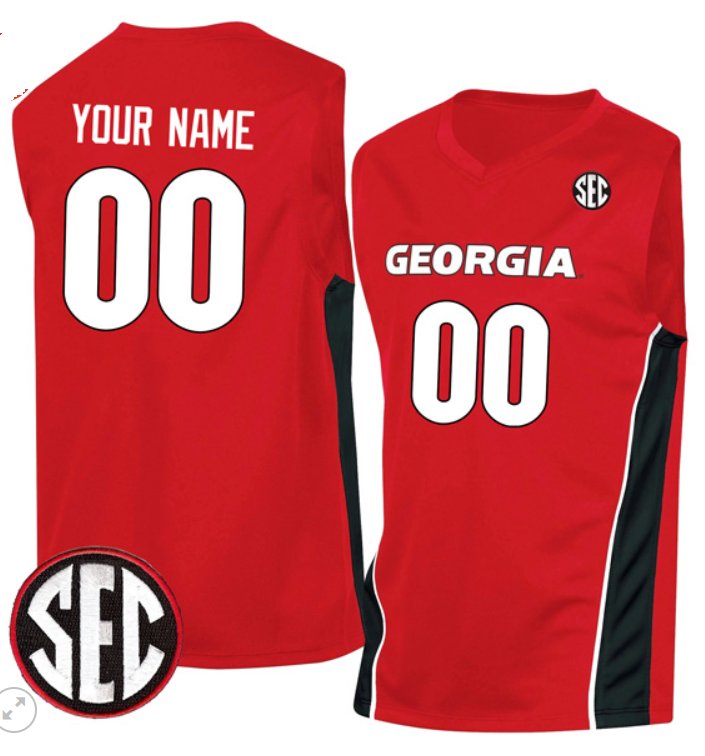 Custom Georgia Bulldogs Jersey College Basketball Stiched Red