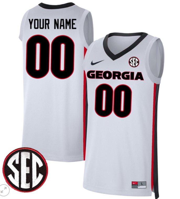 Custom Georgia Bulldogs Jersey College Basketball Stiched White