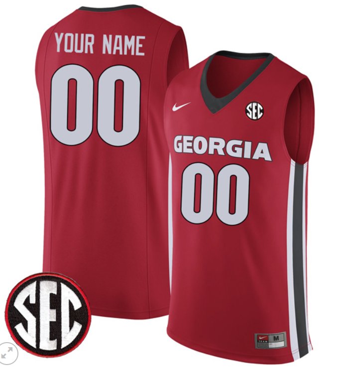 Custom Georgia Bulldogs Jersey College Basketball Stiched Limited Red