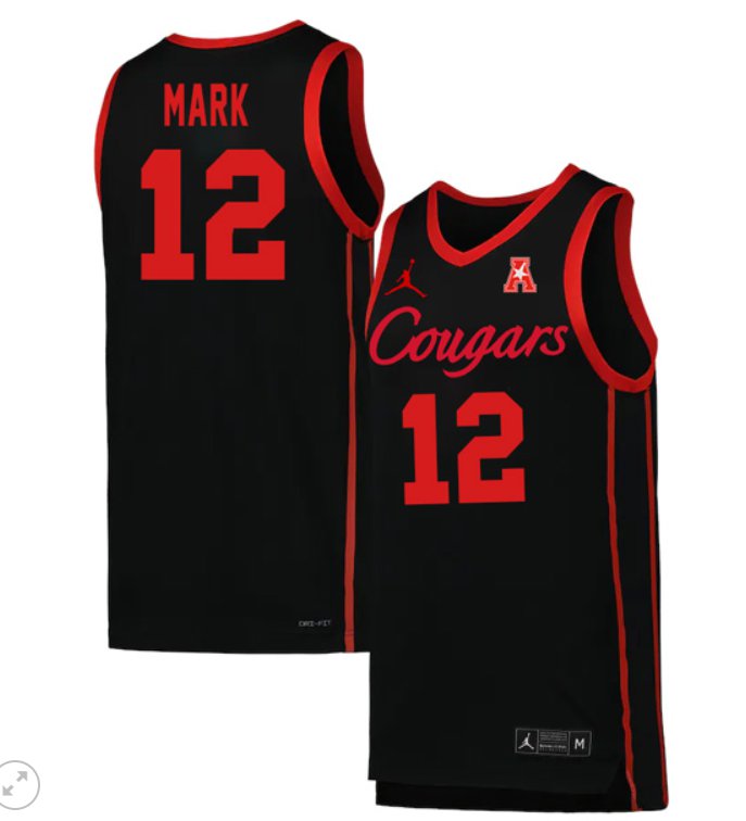 Men's Tramon Mark Jersey #2 Houston Cougars College Basketball Stiched Black