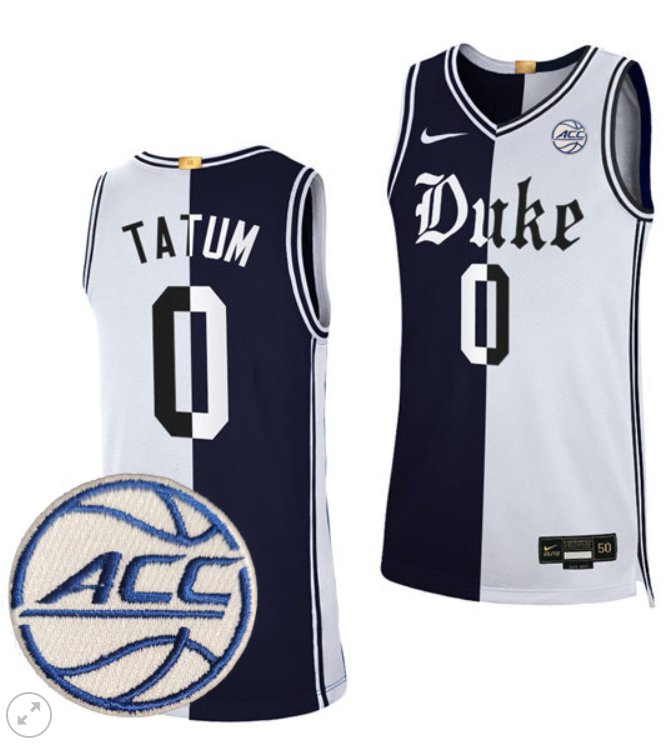 Men's Duke Blue Devils #0 Jayson Tatum College Nike NCAA Basketball Stiched Navy White Jersey