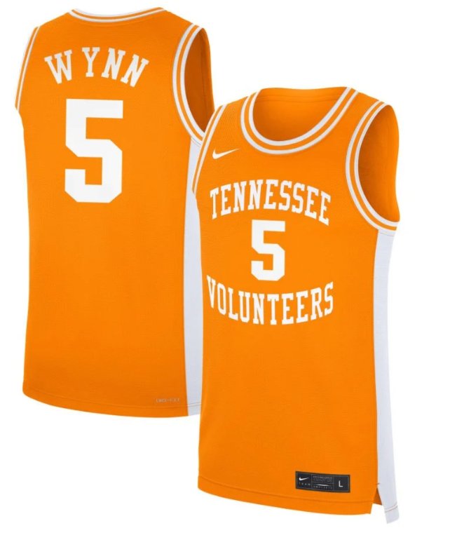 Men's Tennessee Volunteers #5 Kaiya Wynn Nike Basketball NIL Orange Stitched Jersey