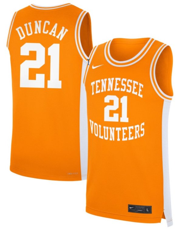 Men's Tennessee Volunteers #21 Campbell Duncan Nike Basketball NIL Orange Stitched Jersey