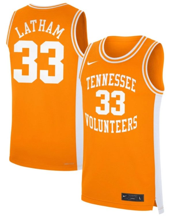 Men's Tennessee Volunteers #33 Alyssa Latham Nike Basketball NIL Orange Stitched Jersey