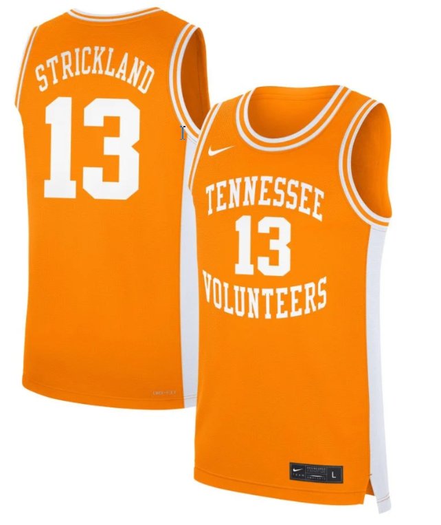 Men's Tennessee Volunteers #13 Avery Strickland Nike Basketball NIL Orange Stitched Jersey