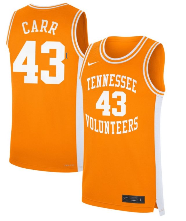 Men's Tennessee Volunteers #43 Cameron Carr Nike Basketball NIL Orange Stitched Jersey