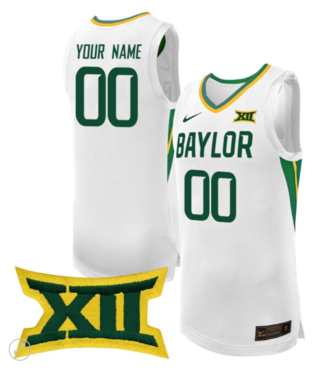 Custom Baylor Bears Jersey NCAA College Basketball Game Stiched White