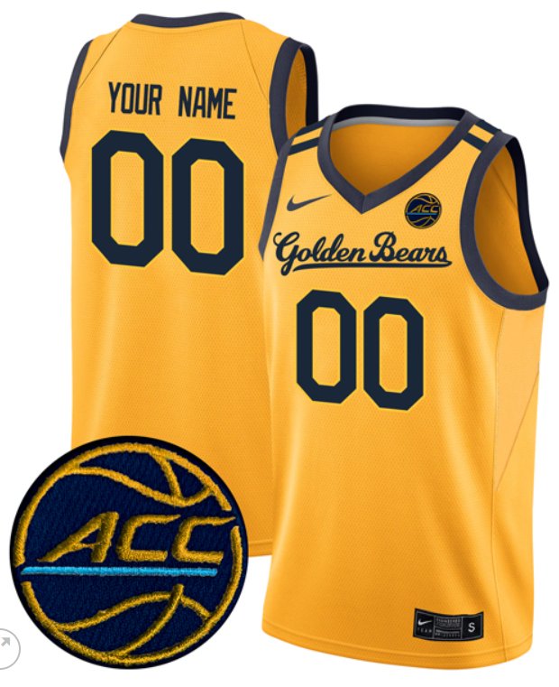 Custom California Golden Bears Jersey Basketball Game Stiched Gold