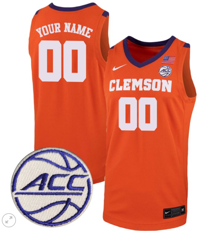 Custom Clemson Tigers Jersey College Basketball Game Stiched Orange